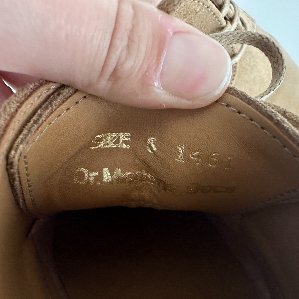 NEW Dr Martens Oxford Mens UK Doc Suede Leather Beige 1461 C.F. Steads England - Picture 12 of 13